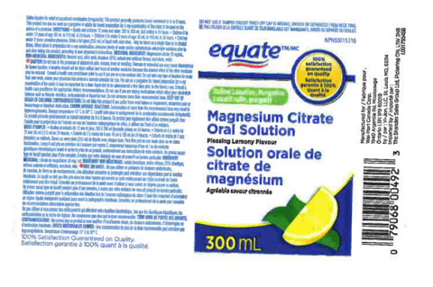 Labeling, Equate Magnesium Citrate Oral Solution, Pleasing Lemony Flavour 