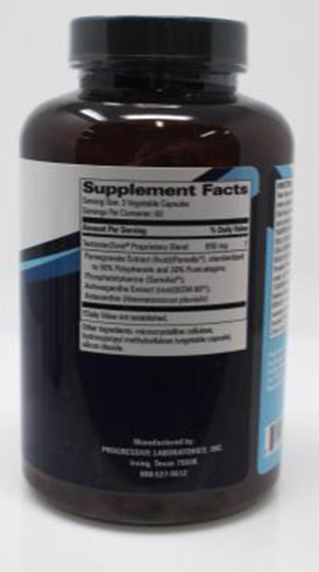 Product Image back, Supplement Facts Progressive Laboratories Testoter Zone 180 count bottle