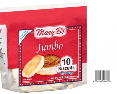 Product image and UPC 2059300007 MARY B’S JUMBO BUTTERMILK BISCUITS 35OZ.jpg