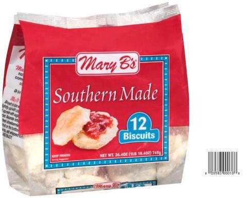 Product image and UPC 2059300018 MARY B’S SOUTHERNMADE BISCUITS 26.4OZ.jpg