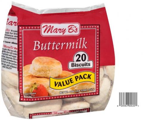 Product image and UPC 2059300020 MARY B’S BUTTERMILK VALUE PACK BISCUITS 44OZ.jpg