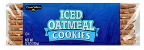 Product image, Clover Valley Iced Oatmeal Cookies, Net Wt 12 OZ.jpg