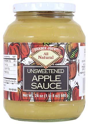 Product image, Trader Joe's All Natural Unsweetened Apple Sauce, 24 oz. glass jar