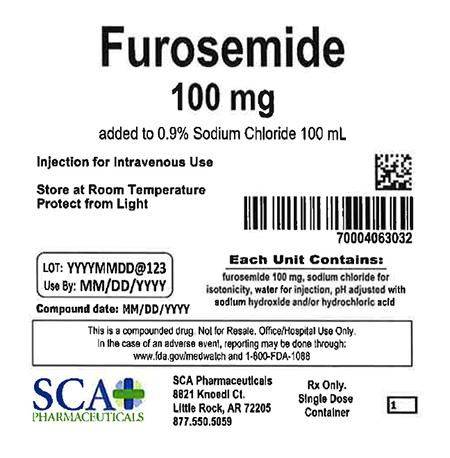Product label, Furosemide 100 mg in 0.9% Sodium Chloride 100 mL