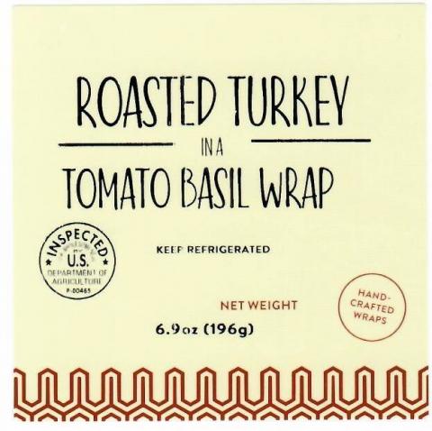 Product label, Roasted Turkey in a Tomato Basil Wrap