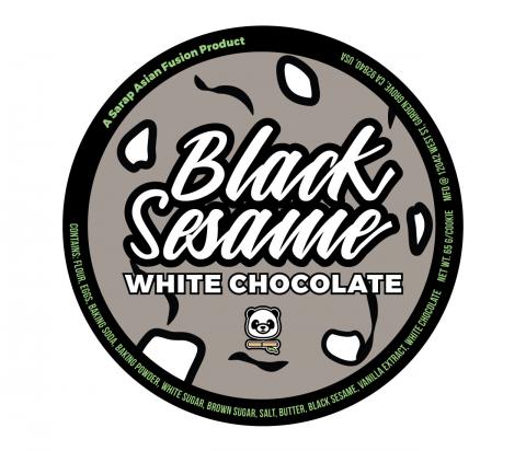Product label, Sarap Asian Fusion Black Sesame White Chocolate