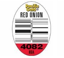 PLU Sticker -  Pacific Gold Red Onion 4082 USA