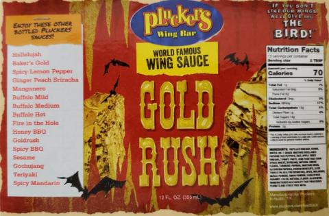 Pluckers Wing Bar World Famous Wing Sauce Gold Rush 12 oz.