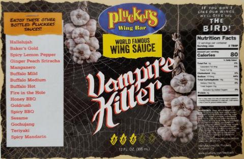 Pluckers Wing Bar World Famous Wing Sauce Vampire Killer 12 oz.