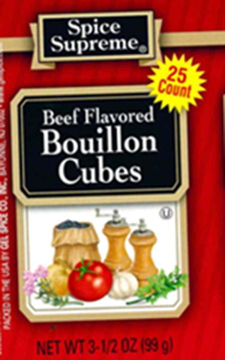  Spice Supreme Beef Flavored Bouillon Cubes 25 Count, NET WT. 3-1/2 OZ (98 g)