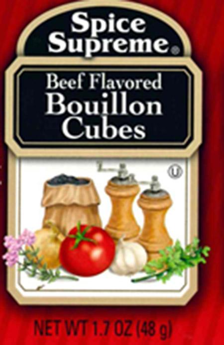 Spice Supreme Beef Flavored Bouillon Cubes, NET WT. 1.7 OZ (48 g)