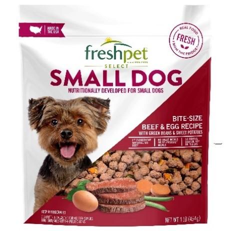 Freshpet, SELECT SMALL DOG BITE-SIZE BEEF & EGG RECIPE, NET WT. 1LB