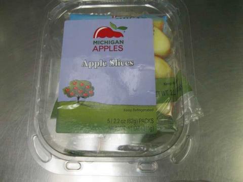 Front Tray Label  Michigan Apples Apple Slices