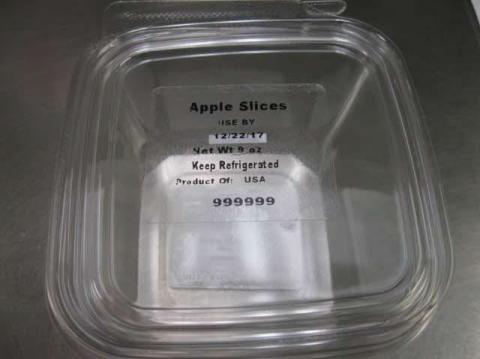 Front Tray Label  Apple Slices