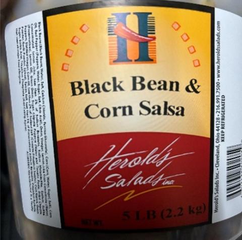 Labeling, Herold’s Salads Black Bean & Corn Salsa