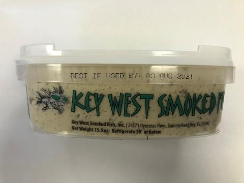 Side Image – Smilin’ Bob’s Key West Style Original Smoked Fish Dip, 15.5 oz. with Best If Used By Date 03 Aug 2021
