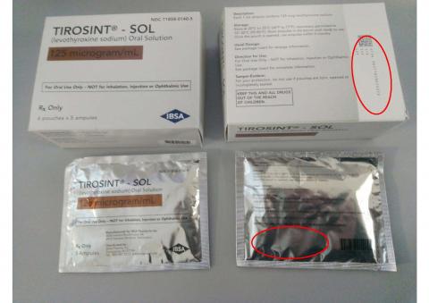 11.	“TIROSINT-SOL 125 mcg/mL 30 units carton-box, NDC 71858-0140-5”
