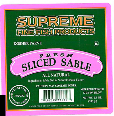 Supreme Fine Fish Products; Fresh Sliced Sable