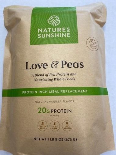 Labeling, Nature's Sunshine, Love & Peas Protein Rich Meal Replacement