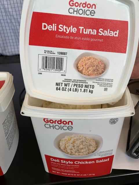 Image of recalled product container with tuna salad lid and chicken salad body