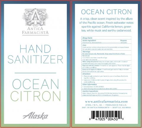 Image 1 – Labeling, Antica Farmacista Hand Sanitizer Ocean Citron