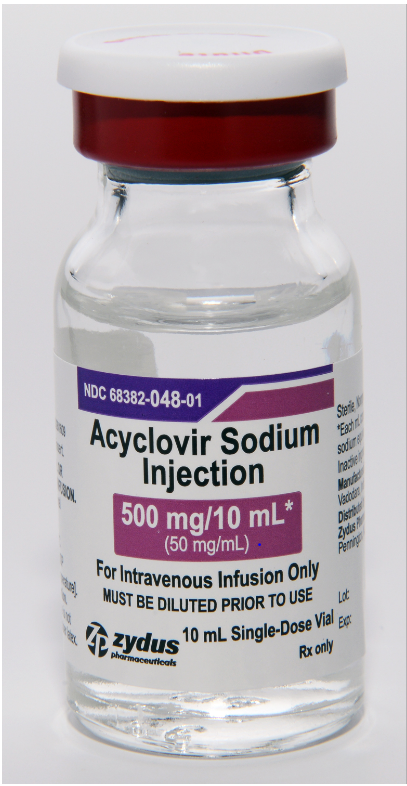 Acyclovir Sodium Injection, 500 mg/10mL vial