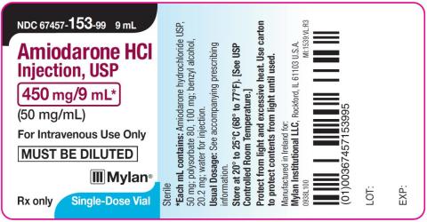 Vial label, Amiodarone HCl Injection