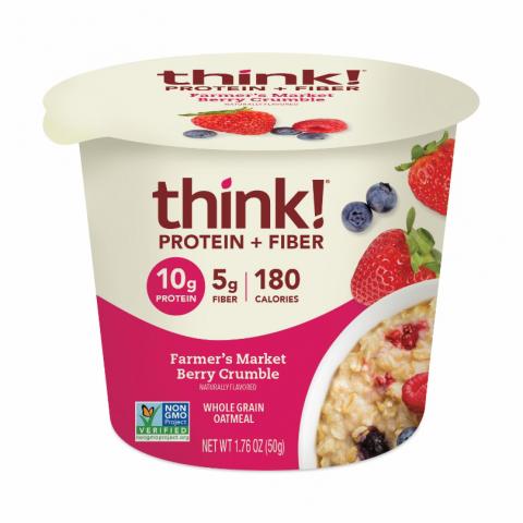 Product image think! Protein fiber oatmeal farmer’s market berry crumble bowl