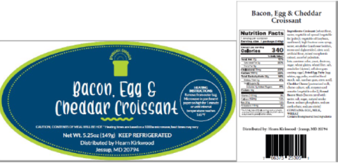 Labeling, Bacon, Egg & Cheddar Croissant - Labeling, Egg & Cheddar Croissant, Nutrition Information