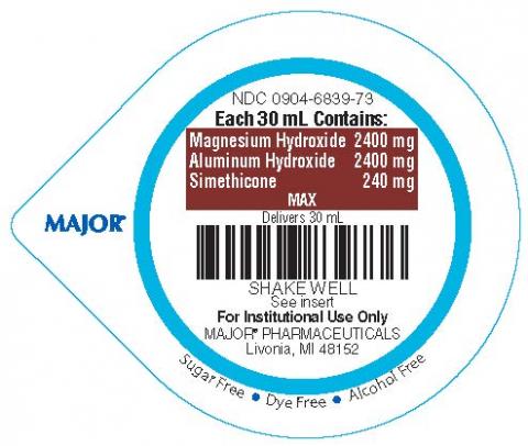 Product Lid, Major Magnesium Hydroxide 2400mg Aluminum Hydroxide 2400mg Simethicone 240mg Max, For Institutional Use Only
