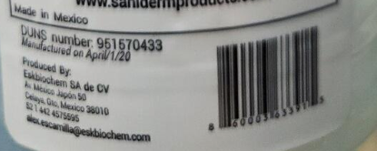 Image – Saniderm Bottle Back Label