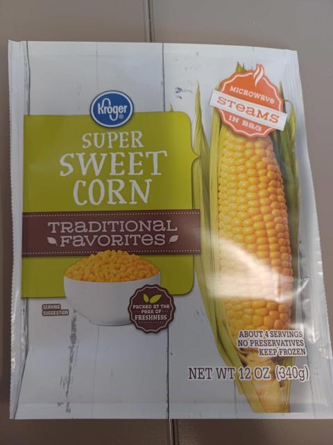 Kroger Super Sweet Corn, Net Wt 12 oz