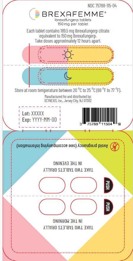 Blister pack label Brexafemme Ibrexafungerp tablets 150 mg per tablet