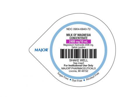 Image 2 - Product Lid, Major Milk of Magnesia Concentrate 2400 mg/10mL, For Institutional Use Only