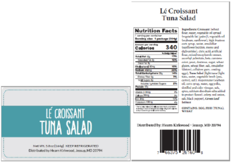 Labeling, Le Croissant Tuna Salad - Labeling, Le Croissant Tuna Salad, Nutrition Information