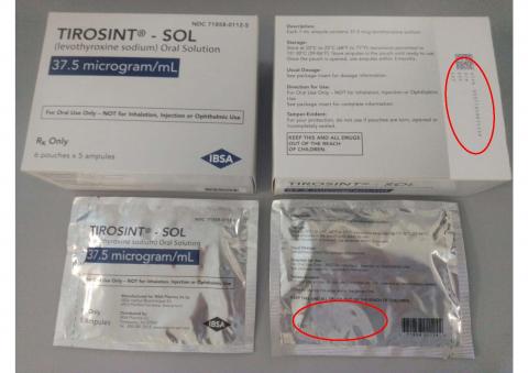 3.	“TIROSINT-SOL 37.5 mcg/mL 30 units carton-box, NDC 71858-0112-5”
