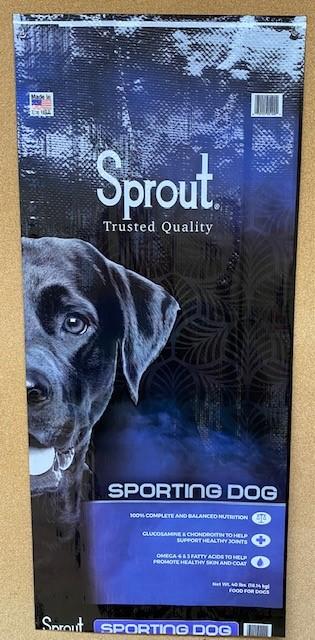 5. “Sprout, Sporting Dog, 40 lbs”