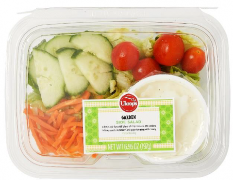 Ukrop’s Garden Side Salad – UPC 72251525202,  6.95 oz. (197g)