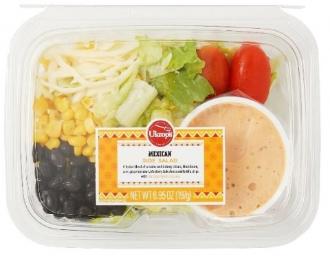 Ukrop’s Mexican Side Salad – UPC 72251525214,  6.95 oz. (197g)