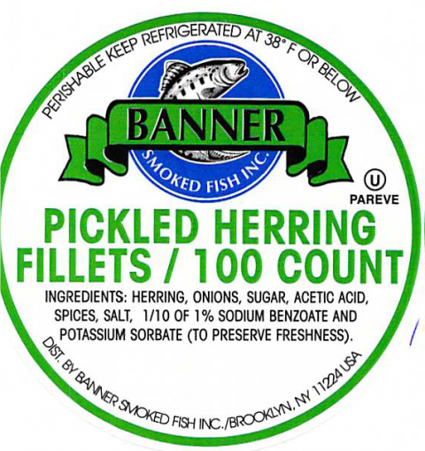 Banner Pickled Herring Fillets/ 100 Count