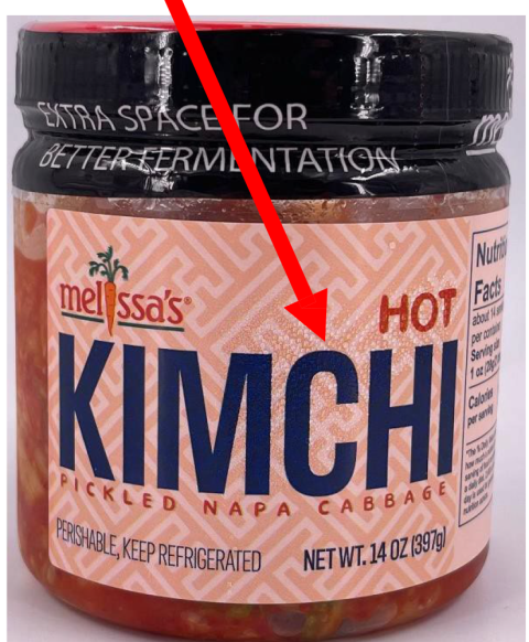 Image 1 - Melissa's Hot Kimchi – Net Wt. 14oz (397g) Product Label on Jar