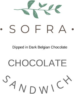 “SOFRA, Dipped In Dark Belgian Chocolate, Chocolate Sandwich, decal label”