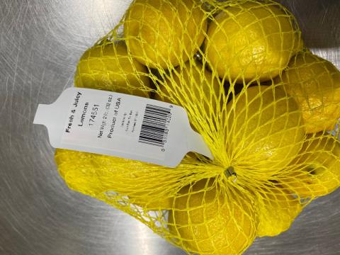 Image showing lemons in mesh bag displaying tag 174551