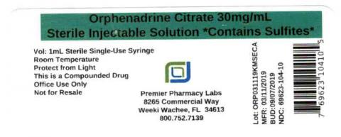 Image 1 - Orphenadrine Citrate 30mg/mL, Sterile Injectable Solution Contains Sulfites, Premier Pharmacy Labs