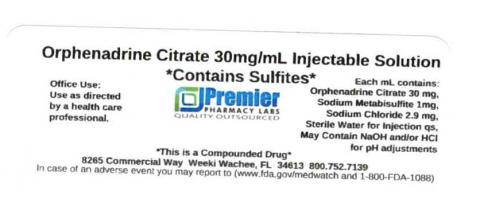 Image 2 - Orphenadrine Citrate 30mg/mL, Sterile Injectable Solution Contains Sulfites, Premier Pharmacy Labs