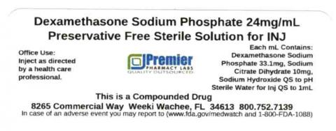 Dexamethasone Sodium Phosphate 24mg/mL, Preservative Free Sterile Solution for Injection