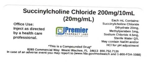 Succinylcholine Chloride, 200mg/10mL (20mg/mL), Premier Pharmacy Labs