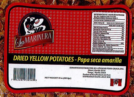 Label, La Marinera Dried Yellow Potatoes