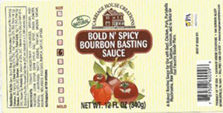 Bold and Spicy Bourbon Basting Sauce, 12 oz., label