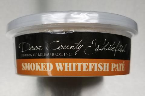 Product image, plastic container side view Door County Whitefish Smoked Whitefish Pate